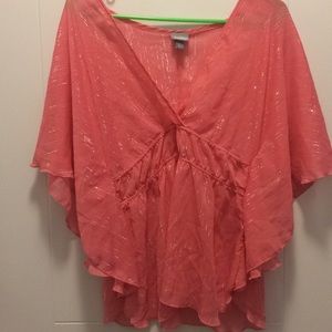 Vanity pink sheer top size L